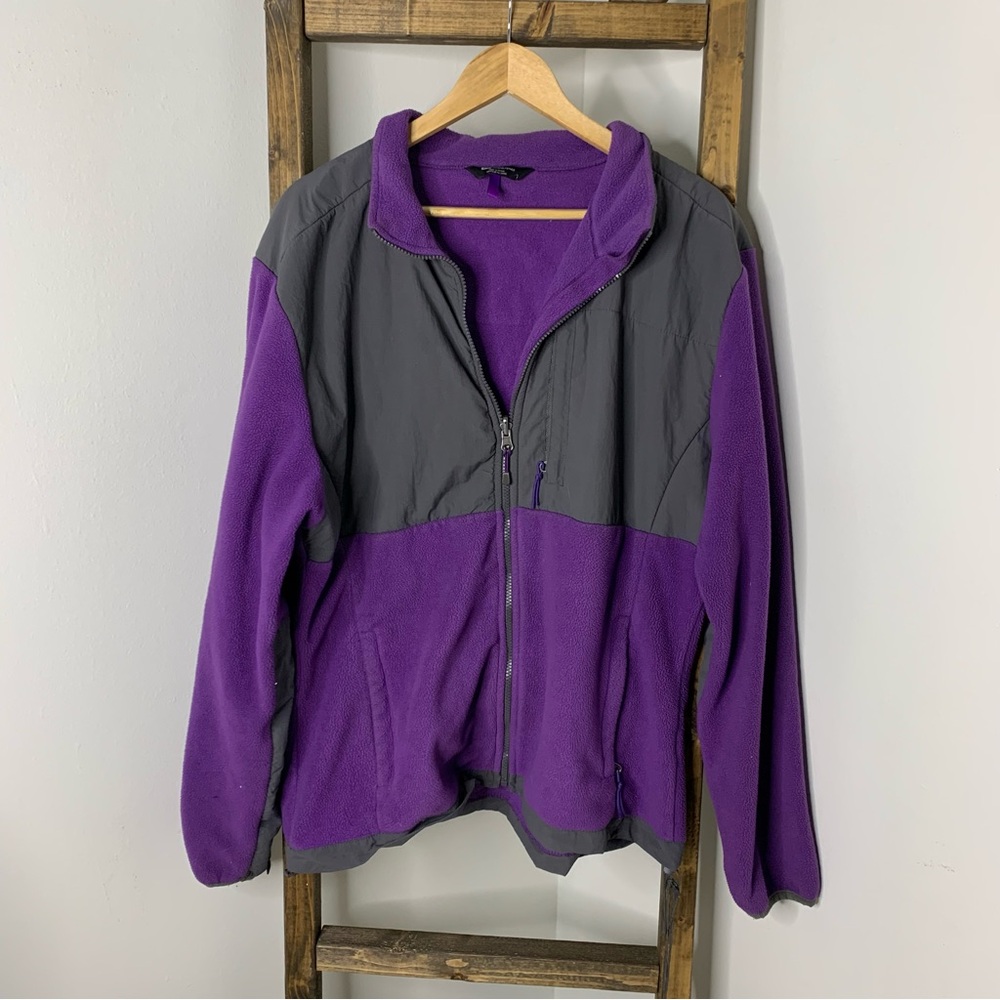 Polartec Purple and Gray Fleece Jacket Size 2XL